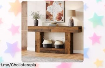 Mesa consola Tribesigns de 160 cm, el mueble rústico que necesitas para organizar tu salón a precio tiradísimo y darle ese toque único. ¡No esperes más y hazla tuya ya!