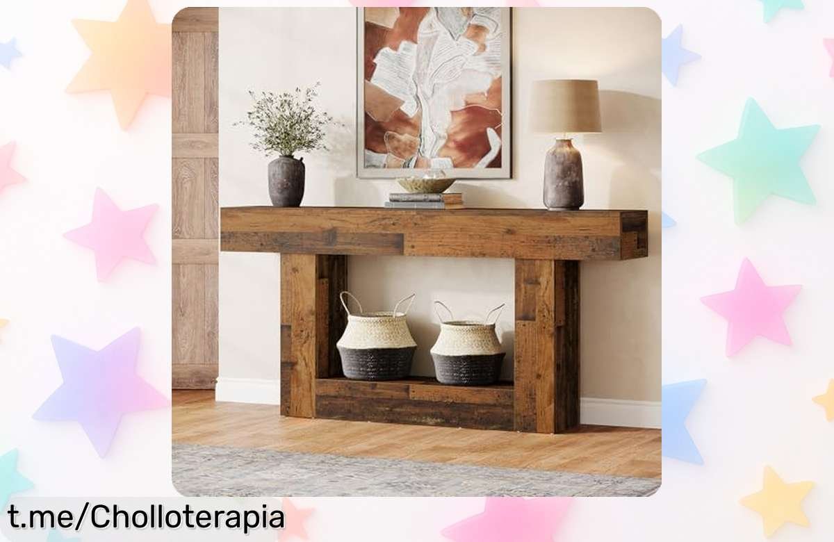 Mesa consola Tribesigns de 160 cm, el mueble rústico que necesitas para organizar tu salón a precio tiradísimo y darle ese toque único. ¡No esperes más y hazla tuya ya!