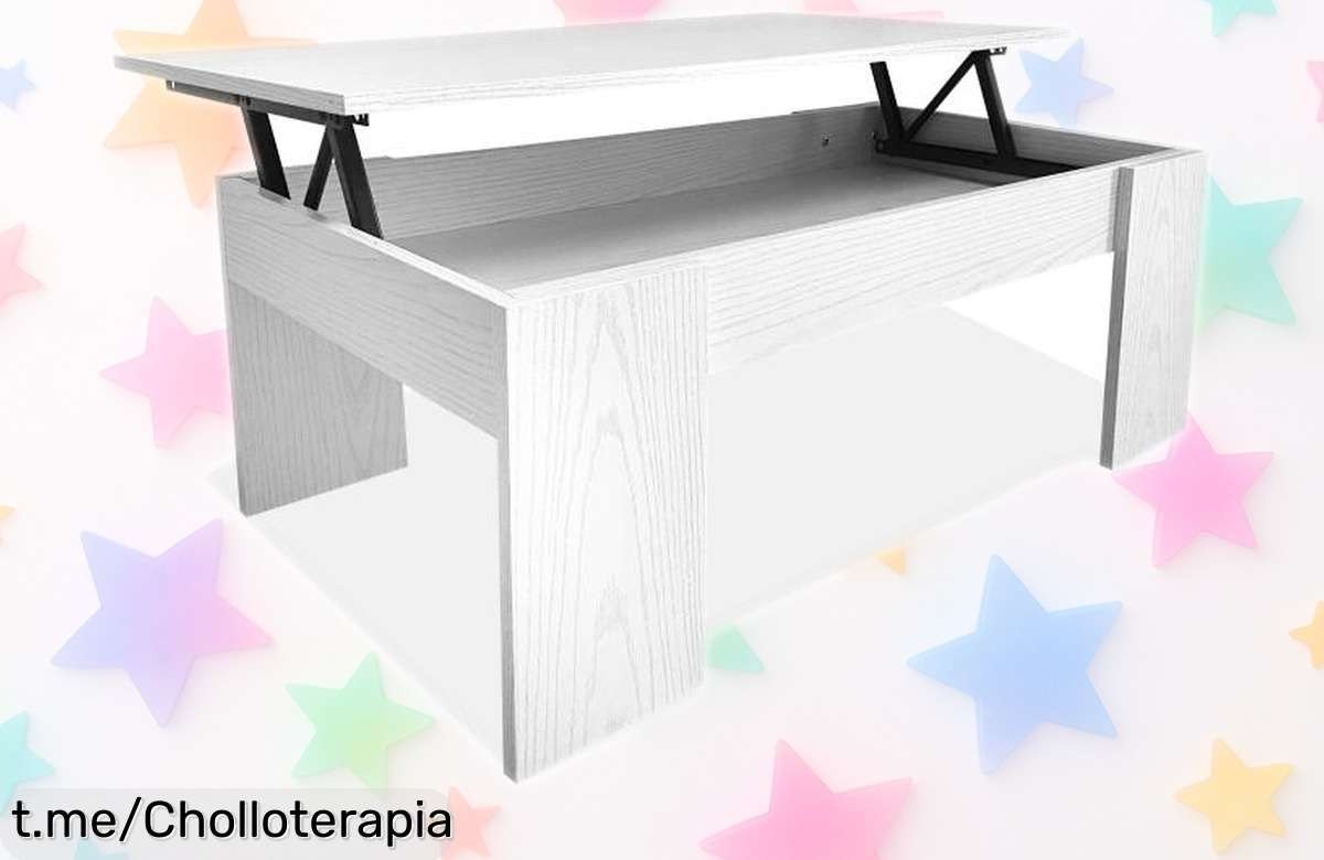 Mesa de centro elevable Nyana Home a precio de ganga: ¡es el momento perfecto para tener estilo y funcionalidad en tu salón! No te quedes sin la tuya, es un absoluto must.