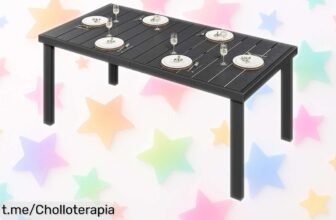 Mesa de jardín YITAHOME en madera WPC y aluminio, diseño negro elegante a un precio loco que te hará disfrutar del aire libre con estilo ¡No pierdas esta oportunidad única!