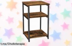 Mesa de sofá VASAGLE vintage-industrial de 3 niveles, ¡un ofertón para organizar tu hogar con estilo! No te lo pierdas, crea ese ambiente que siempre soñaste.