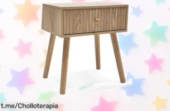 Mesita de noche MOBLEKIT con diseño nórdico e industrial, ¡un precio de escándalo que te encantará! No pierdas esta oportunidad única para transformar tu dormitorio.