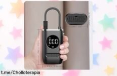 Mini bomba de aire eléctrica portátil para coche, moto y bici: ¡no te quedes tirado! Llévala siempre contigo y disfruta del inflado rápido a un precio rebajado que no puedes dejar escapar.