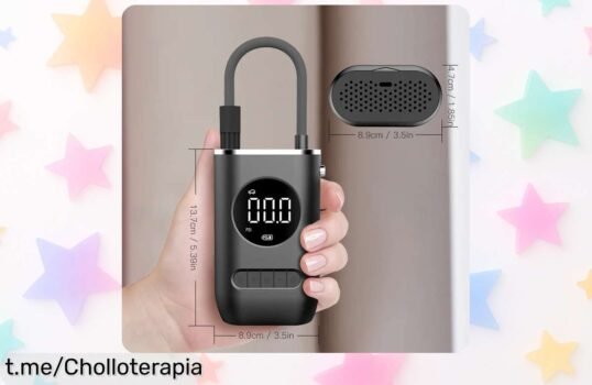 Mini bomba de aire eléctrica portátil para coche, moto y bici: ¡no te quedes tirado! Llévala siempre contigo y disfruta del inflado rápido a un precio rebajado que no puedes dejar escapar.