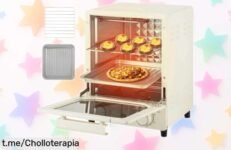 Mini horno eléctrico compacto de 15 L: la mejor solución para cocinar sin complicaciones y con un chollo de precio que no podrás dejar pasar. ¡Cocina fácil y delicioso!