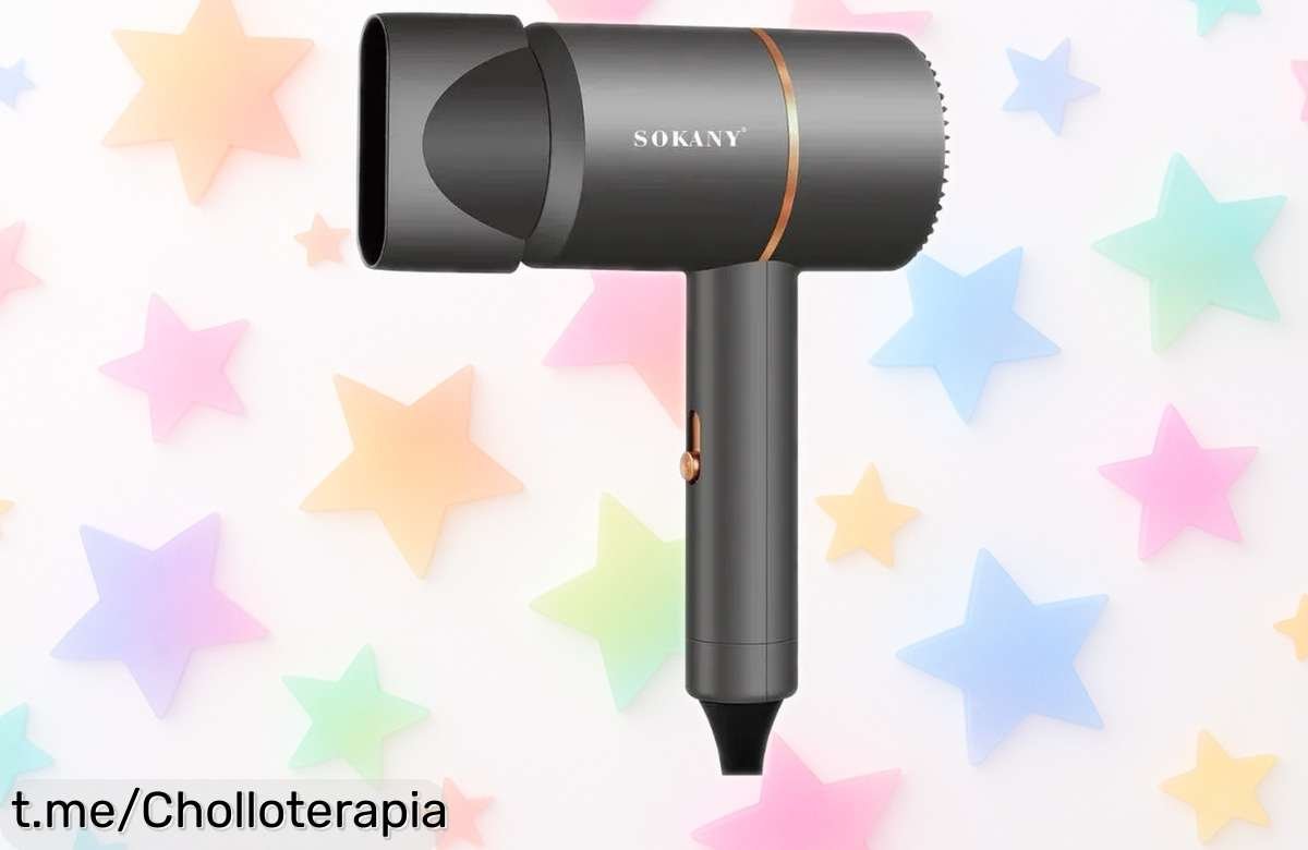 Mini secador de pelo Sokany 1200W, lo más práctico para tu viaje con aire frío y caliente ¡Aprovecha este precio loco antes que se agote!