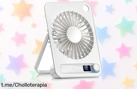 Mini ventilador de sobremesa yAyusi: disfruta del aire fresco que necesitas con un precio loco, hasta 12 horas de batería ¡Dale un respiro a tu día ahora mismo!