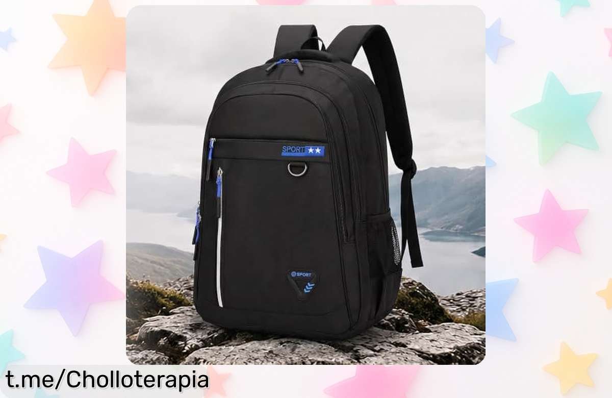 Mochila clásica negra con compartimentos increíbles a precio de locura; el compañerito ideal para tus aventuras diarias, ¡no te la pierdas, da el paso y llévatela ya!
