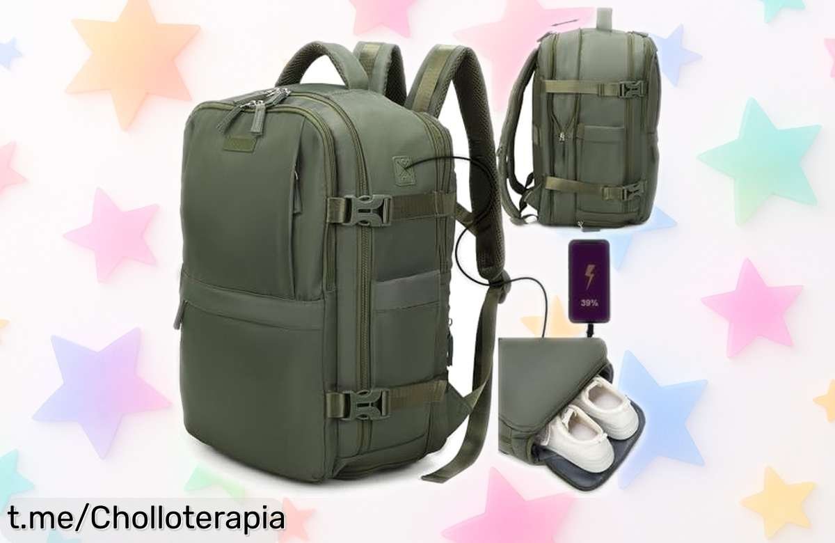 Mochila de cabina expandible 1990s para Ryanair, el ofertón que hará tu viaje más fácil: organiza todo y viaja sin estrés en cualquier escapada ¡Aprovecha este chollo ya!