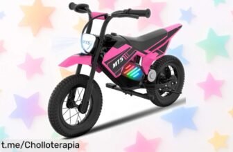 Moto eléctrica para niños Mega Motion Pro 150W, autonomía de hasta 15 km y ruedas inflables; ¡no te pierdas este chollazo que hará feliz a tu pequeño!