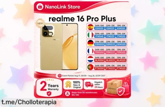 Móvil Realme 16 Pro Plus con cámara de 200MP y pantalla AMOLED en oferta explosiva, ¡no te lo pierdas! Ideal para los que quieren calidad sin romper la hucha.