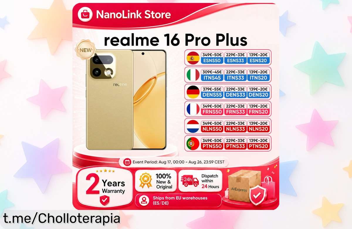 Móvil Realme 16 Pro Plus con cámara de 200MP y pantalla AMOLED en oferta explosiva, ¡no te lo pierdas! Ideal para los que quieren calidad sin romper la hucha.