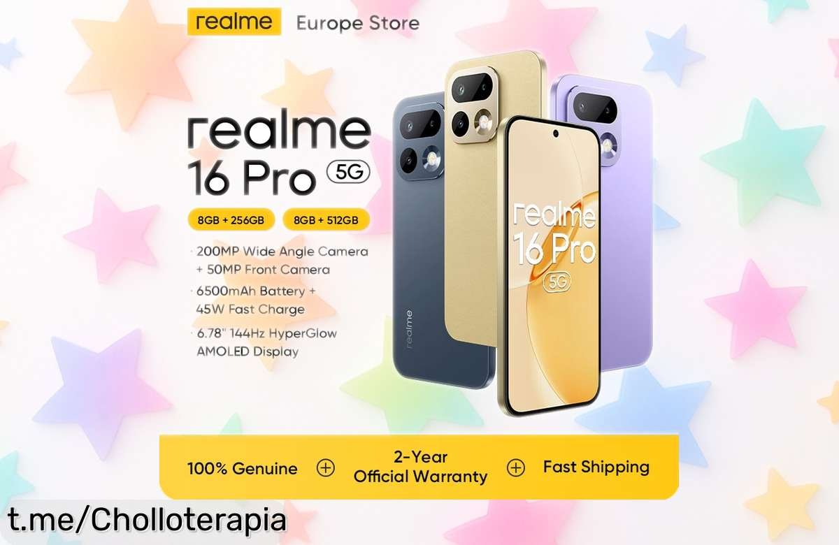 Móvil realme 16Pro 5G con batería de locura y cámara alucinante, ¡aprovecha el precio de risa y no te quedes sin capturar tus momentos!