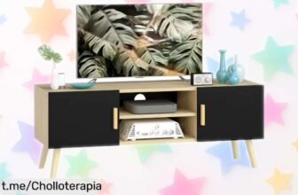 Mueble para TV HOMCOM con armarios y diseño moderno a un precio rebajado, ¡pon orden en tu salón y no te pierdas este ofertón que encierra estilo y funcionalidad!