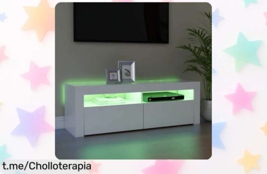 Mueble para TV con luces LED de vidaXL que hará brillar tu salón a un precio rebajado de escándalo; no dejes pasar esta oportunidad única y transforma tus momentos en casa.