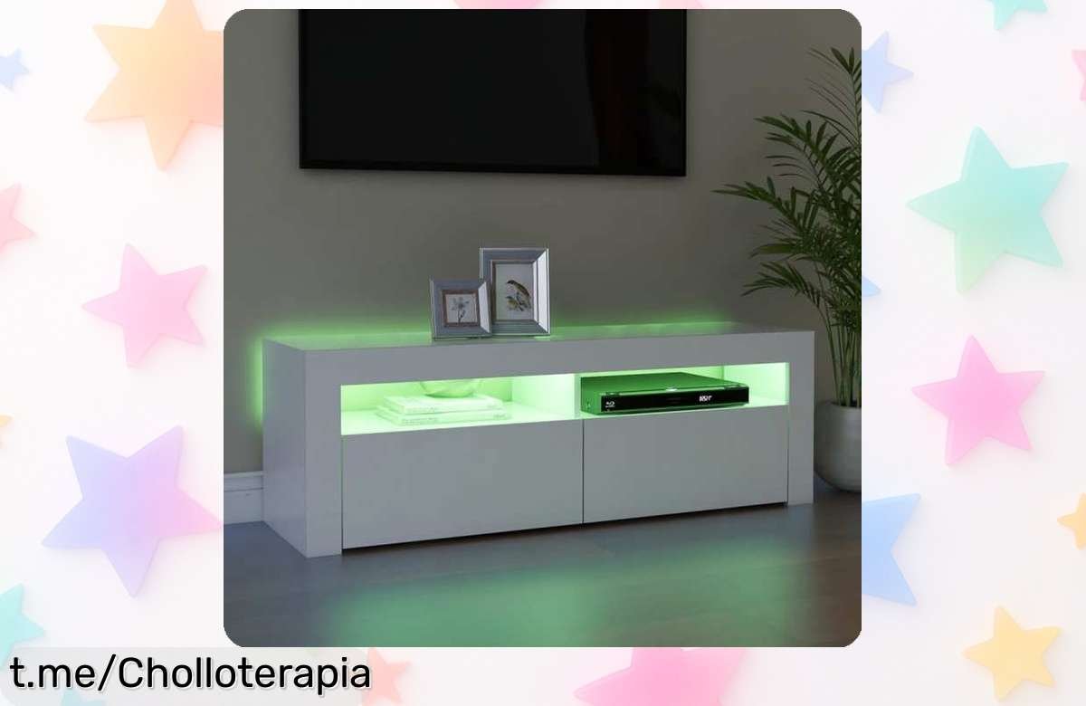 Mueble para TV con luces LED de vidaXL que hará brillar tu salón a un precio rebajado de escándalo; no dejes pasar esta oportunidad única y transforma tus momentos en casa.
