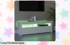 Mueble para TV con luces LED de vidaXL que realza tu salón a un precio que flipas, ¡no dejes pasar este ofertón único y dale ese toque especial hoy mismo!