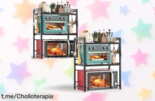 Organiza tu cocina al instante con el soporte extensible para microondas NETEL de 3 niveles - ¡aprovecha este increíble chollo y disfruta del orden que mereces!