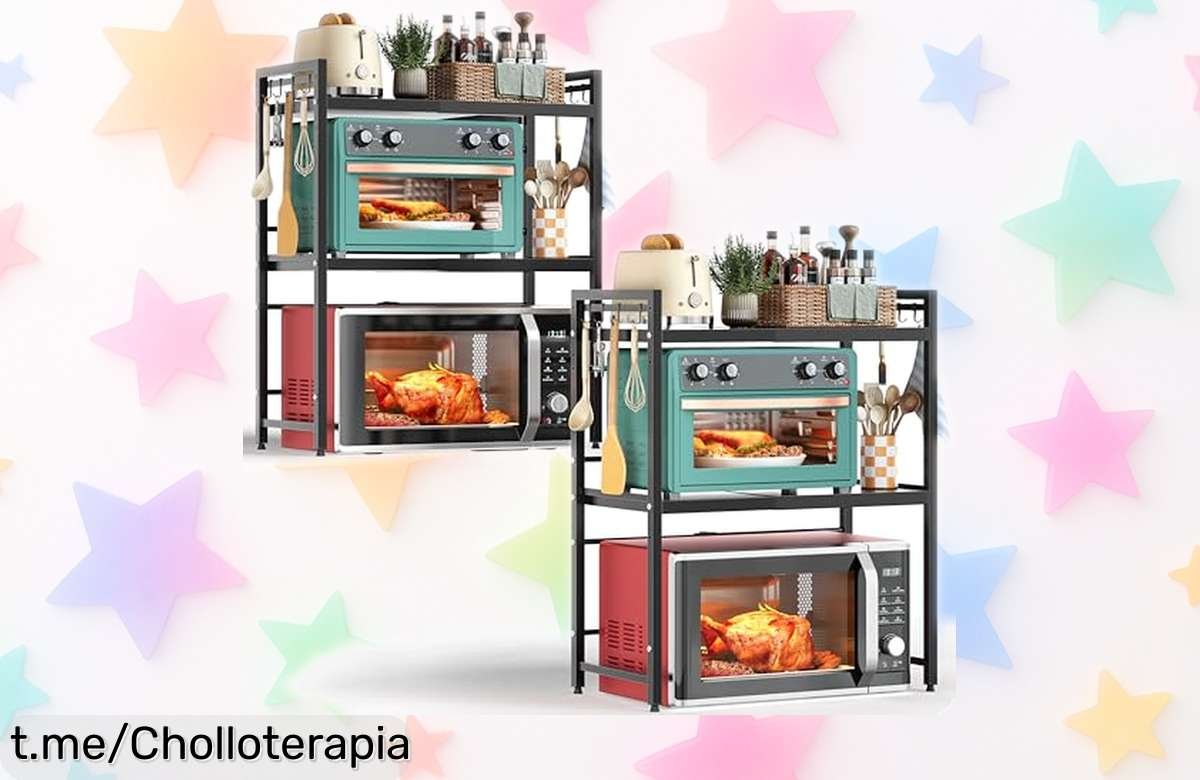 Organiza tu cocina al instante con el soporte extensible para microondas NETEL de 3 niveles – ¡aprovecha este increíble chollo y disfruta del orden que mereces!