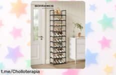 Organiza tu hogar con el zapatero SONGMICS de 10 baldas: un ofertón que ahorra espacio y transforma tu caos en armonía. ¡No te lo pierdas!