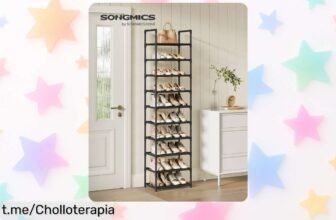 Organiza tu hogar con el zapatero SONGMICS de 10 baldas: un ofertón que ahorra espacio y transforma tu caos en armonía. ¡No te lo pierdas!