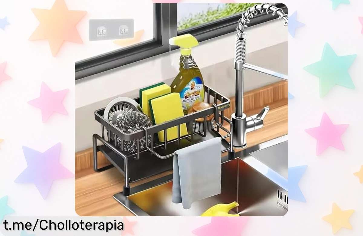 Organizador de fregadero Makenrry que seca tu estropajo y ordena tu cocina a un precio loco, no dejes pasar esta oportunidad para tener todo en su lugar.