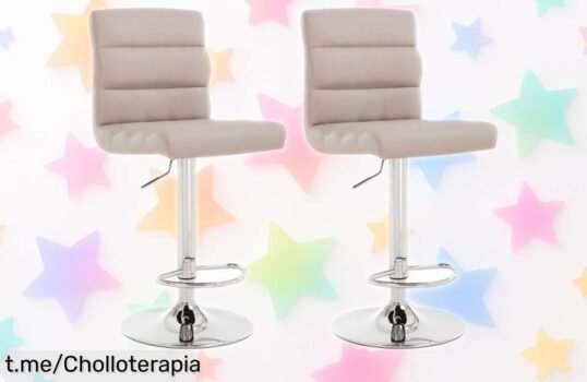 Pack de 2 taburetes ajustables Palm para casa a precio regalado; ideal para ahorrar espacio y tener todo a tu altura. ¡No dejes pasar esta oportunidad única que te encantará!