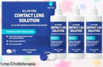 Pack de 3 botes de líquido para lentes blandas Amazon con ácido hialurónico a precio loco, cuida tus ojos y siéntete genial sin irritación. ¡No te lo pierdas!