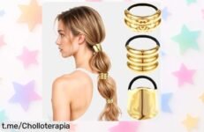 Pack de 3 coleteros metálicos dorados que dan estilo a tu look y aguantan todo, aprovecha este ofertón increíble antes de que se acaben y resalta tu elegancia cada día.