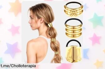 Pack de 3 coleteros metálicos dorados que dan estilo a tu look y aguantan todo, aprovecha este ofertón increíble antes de que se acaben y resalta tu elegancia cada día.