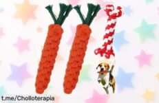 Pack de 3 juguetes irresistibles para perros pequeños, hueso y zanahorias que aguantan todo; ¡ofertón increíble que hará feliz a tu mascota!