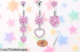 Pack de 3 piercings para el ombligo LOLIAS, un super chollo que te hará brillar y cambiar de look sin esfuerzo. ¡No te quedes sin estos preciosos colgantes!