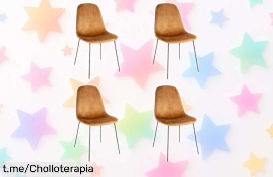 Pack de 4 sillas LolaHome Gina para darle estilo a tu hogar a un precio de ganga que se va volando, ¡no te quedes sin las tuyas y transforma tu rincón favorito!