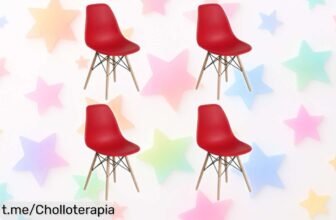 Pack de 4 sillas nórdicas DASCK con diseño ergonómico y patas de madera al precio mínimo: renueva tu hogar sin vaciar la billetera y siente el cambio en cada comida.