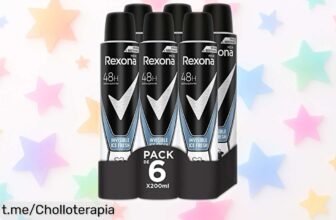 Pack de 6 desodorantes Rexona Invisible Ice para hombre, precio rebajado y máxima protección ¡Llévate siempre frescura sin preocupaciones por el sudor!