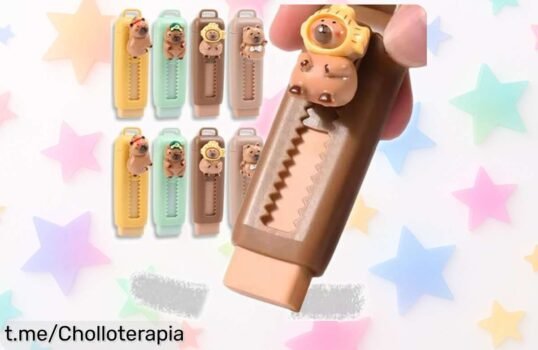 Pack de 6 gomas de borrar retráctiles Capybara adorables a precio sorprendente que no querrás dejar escapar, ¡hazte con ellas y olvida los errores!