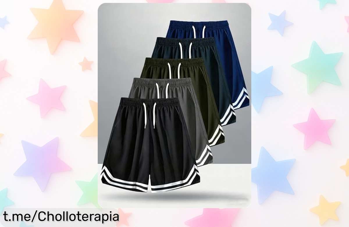 Pack de pantalones cortos deportivos para hombre que secan rápido y tienen bolsillo seguro, ¡imperdible precio de escándalo solo por tiempo limitado!
