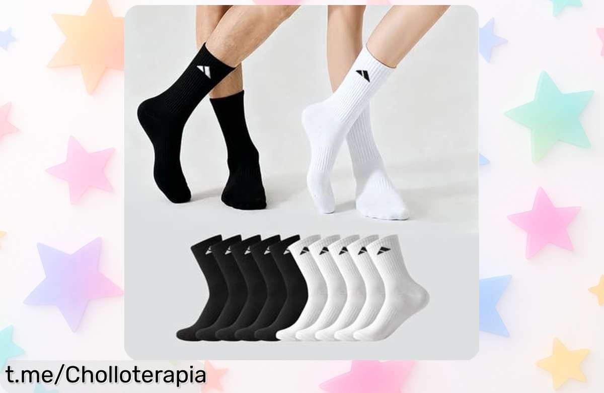 Pack increíble de 10 pares de calcetines largos para hombre que aguantan todo el día y ahora a un precio rebajado; ¡no dejes pasar esta oportunidad para solucionar tu armario!