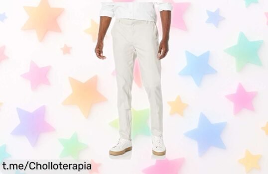 Pantalón chino ajustado Amazon Essentials a un precio de escándalo, siempre listo y con bolsillos seguros - ¡no dejes pasar este ofertón que no verás otra vez!
