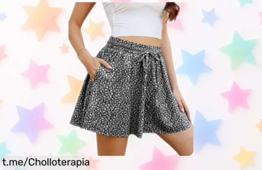 Pantalones cortos Yutdeng fresquitos que parecen falda, para lucir bohemia en la playa: ¡oferta increíble por un precio tirado que no podrás dejar escapar!