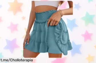 Pantalones cortos de cintura alta CheChury que parecen falda y destacan tus curvas, precio rebajado para lucir siempre con estilo relajado sin gastar mucho. ¡No te lo pierdas!