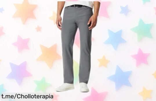 Pantalones elásticos Amazon Essentials que secan rápido y quedan de lujo en la oficina, ¡ofertón imperdible para lucir espectacular!