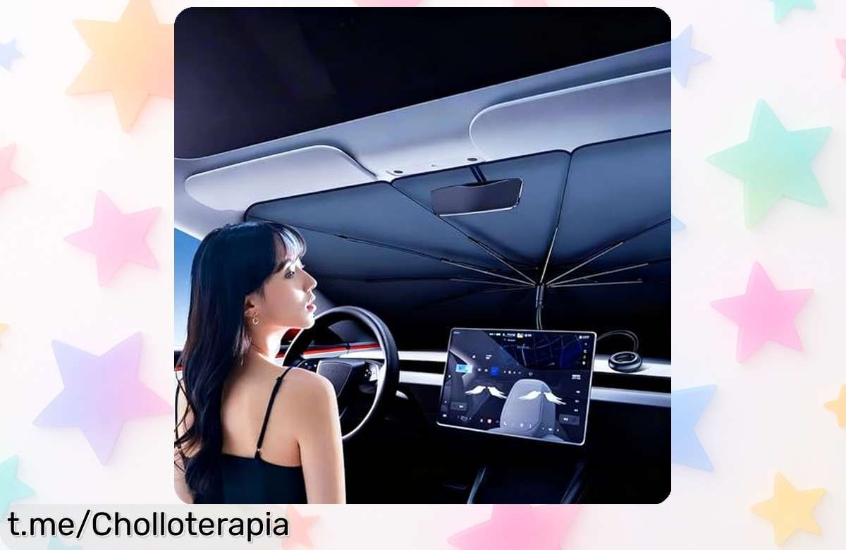 Parasol para parabrisas que bloquea el 100% de rayos UV, ajuste perfecto y protección brutal; precio rebajado en un super chollo ¡tu coche te lo va a agradecer!