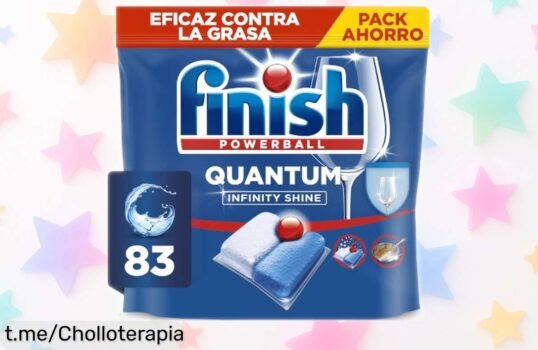 Pastillas Finish Quantum Infinity Shine: 83 cápsulas para una vajilla brillante y sin grasa, ¡no te pierdas este precio de escándalo que hará brillar tu vida!