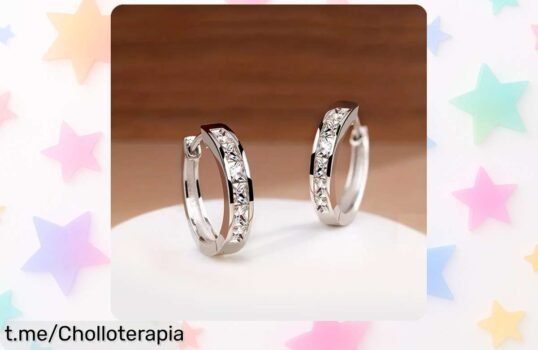 Pendientes de aro con circonita cúbica cuadrada: ¡ofertón espectacular que le dará un toque elegante a tu estilo diario y vuela porque su precio está tirado!