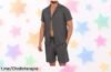 Pijama corto de algodón Marvmys con cuello cubano y bolsillos, ¡el confort que necesitas a un precio de ganga! Consíguelo antes que se agote.
