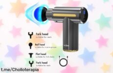 Pistola de masaje muscular con pantalla LED que alivia tensiones y dolores en casa a un precio loco, ¡no dejes escapar esta oferta exclusiva para sentirte genial!
