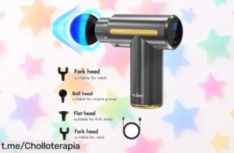 Pistola de masaje muscular con pantalla LED que alivia tensiones y dolores en casa a un precio loco, ¡no dejes escapar esta oferta exclusiva para sentirte genial!