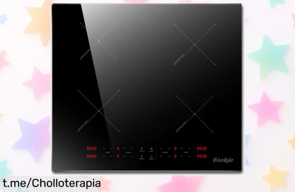 Placa de inducción Cooksir de 4 fuegos a precio loco, cocción rápida y segura con bloqueo infantil; no te quedes sin este super chollo que hará maravillas en tu cocina.
