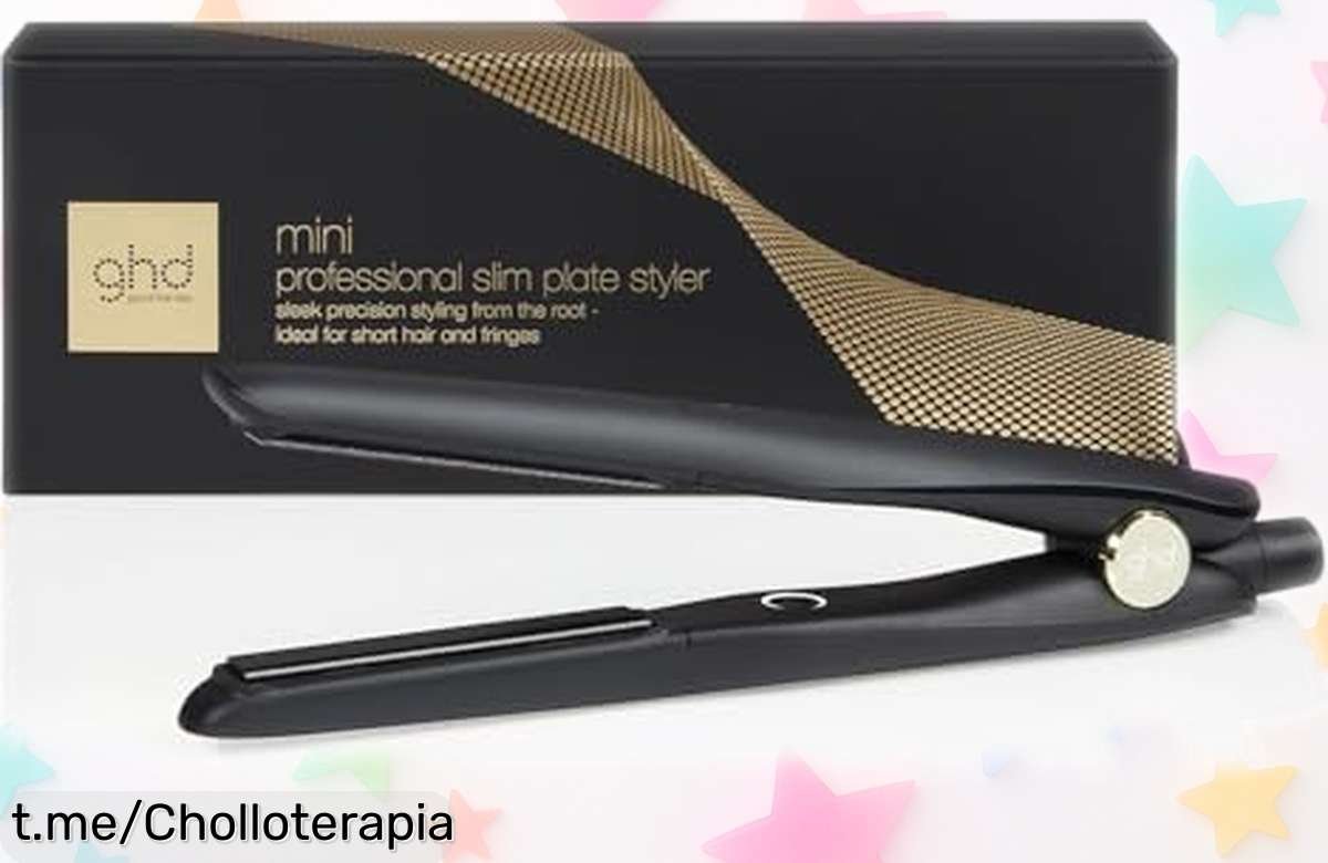 Plancha mini ghd para pelo corto y flequillo a precio rebajado, ideal para peinados precisos que brillan; ¡con esta oferta, tu estilo será el más envidiado!
